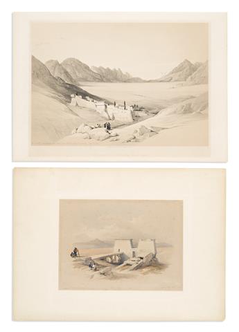 (DAVID ROBERTS.) Group of 13 tinted lithographed plates from folio editions of The Holy Land... [and] Egypt and Nubia.